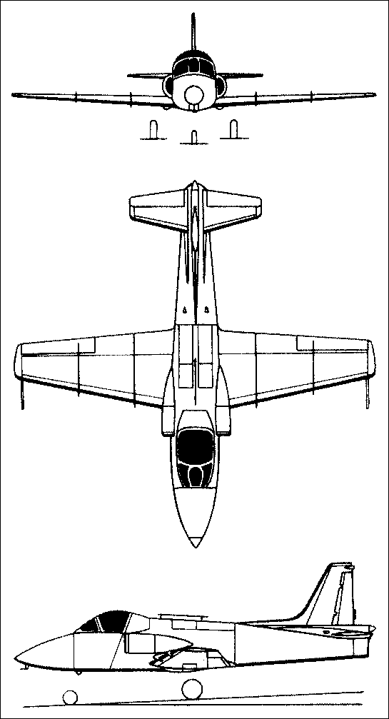 Plan 3 vues du HAL HJT-16 Kiran