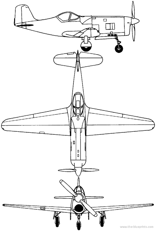 Plan 3 vues du Bell XP-77