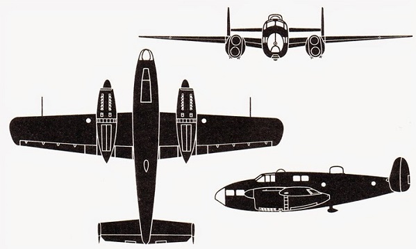 Plan 3 vues du Fairchild AT-21 Gunner