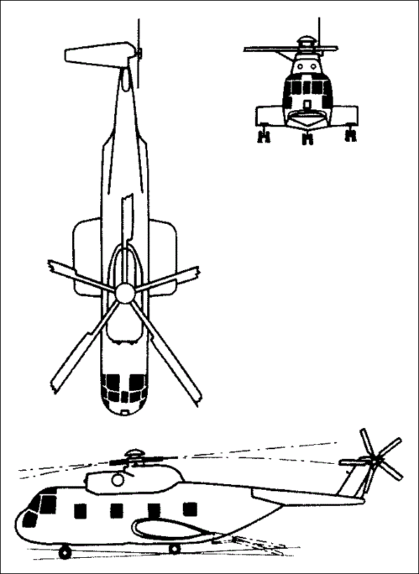 Plan 3 vues du Sikorsky CH-3 Jolly Green Giant / HH-3 Pelican