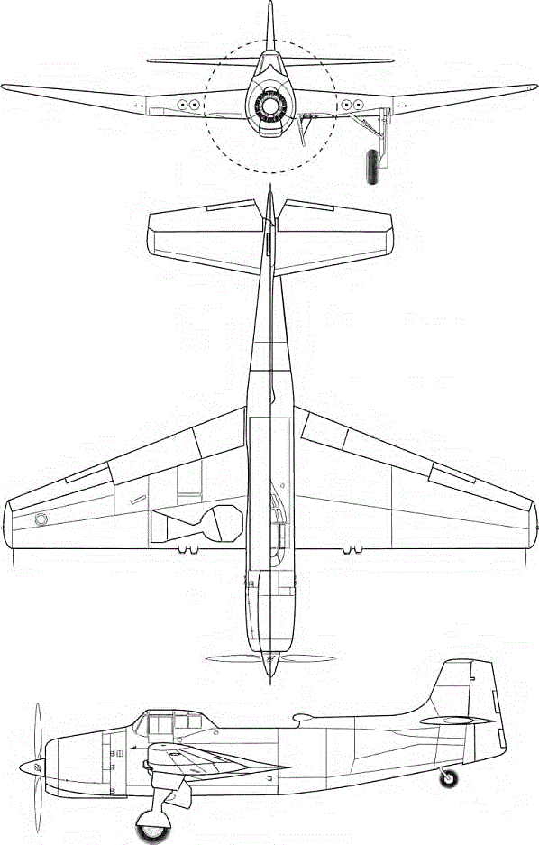 Plan 3 vues du Vultee XA-41