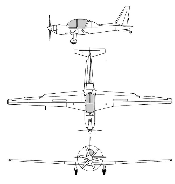 Plan 3 vues du Lockheed YO-3 Quiet Star