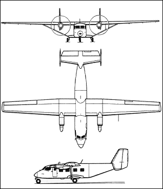 Plan 3 vues du P.Z.L. M-28 Skytruck