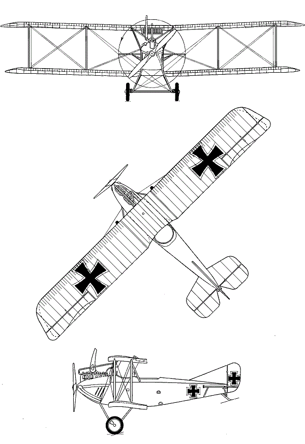 Plan 3 vues du AEG C.IV