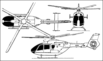 Plan 3 vues du Airbus Helicopters H145M