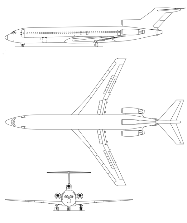 Plan 3 vues du Boeing C-22