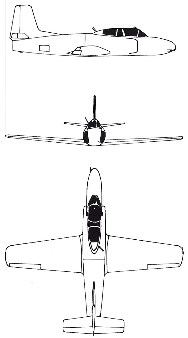 Plan 3 vues du Shenyang JJ-1