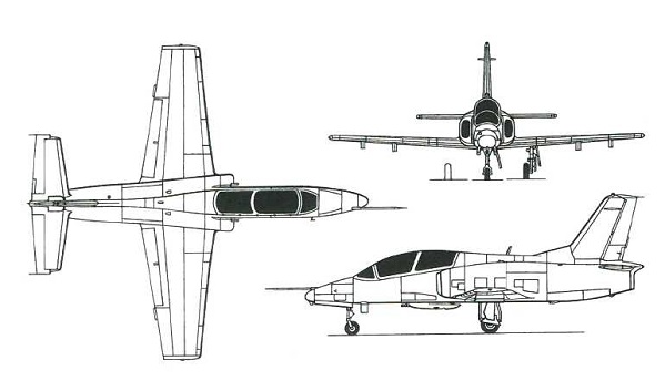 Plan 3 vues du Hongdu JL-8