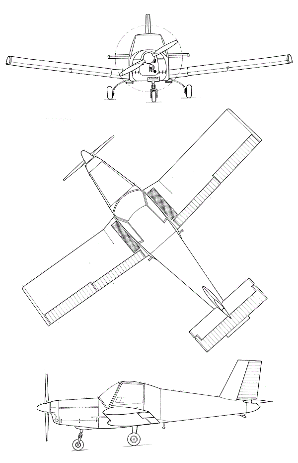 Plan 3 vues du Zlin Z-42 / Z-142 / Z-242