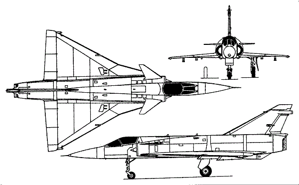 Plan 3 vues du Dassault-Breguet Mirage 3 NG