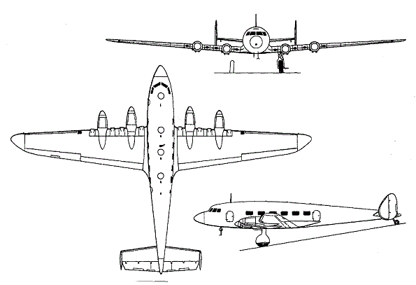 Plan 3 vues du De Havilland D.H.91 Albatross