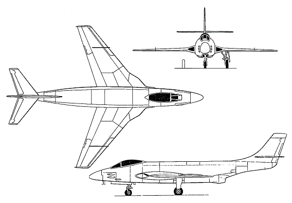 Plan 3 vues du McDonnell XF-88