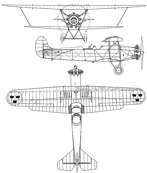 Plan 3 vues du Fokker C.V
