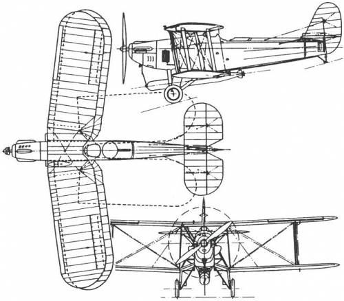 Plan 3 vues du Blackburn T-5 Ripon