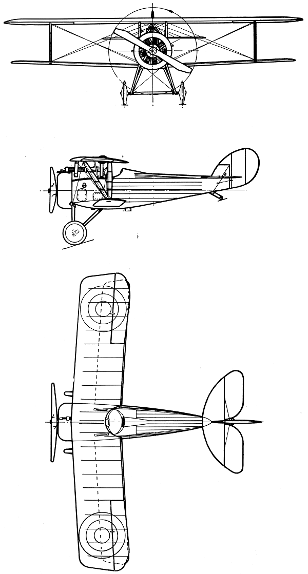 Plan 3 vues du Nieuport Nie.24/Nie.27