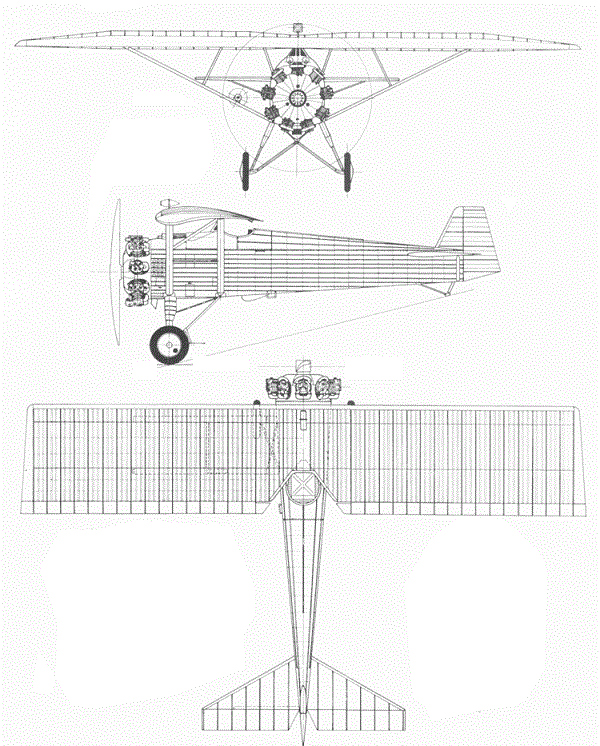 Plan 3 vues du Wibault Wib.7