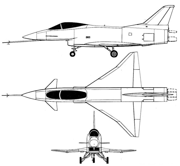 Plan 3 vues du Rockwell / MBB X-31 Vector