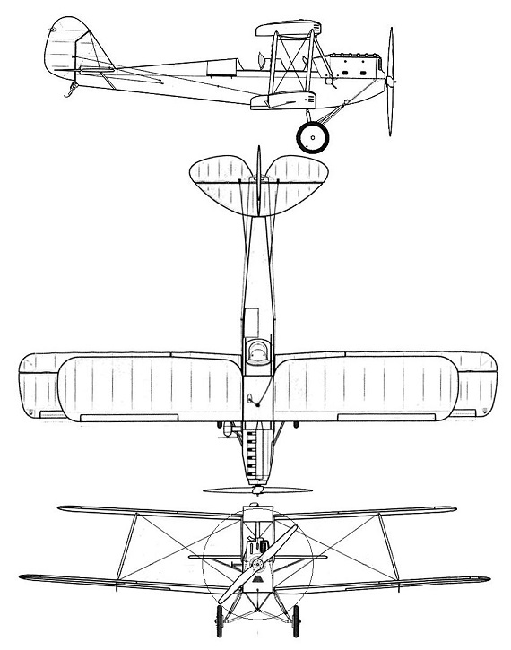 Plan 3 vues du Caproni Ca.100