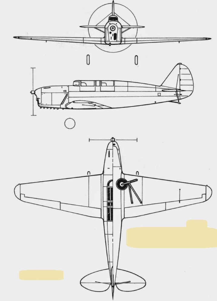 Plan 3 vues du Nardi FN.305