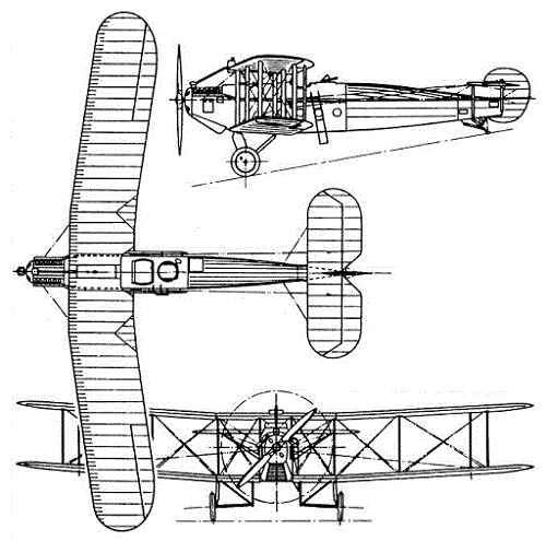 Plan 3 vues du Avro Aldershot