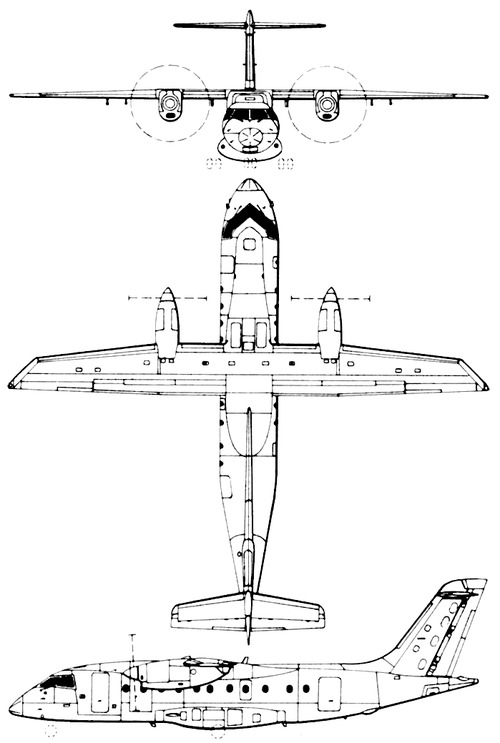 Plan 3 vues du Dornier Do 328