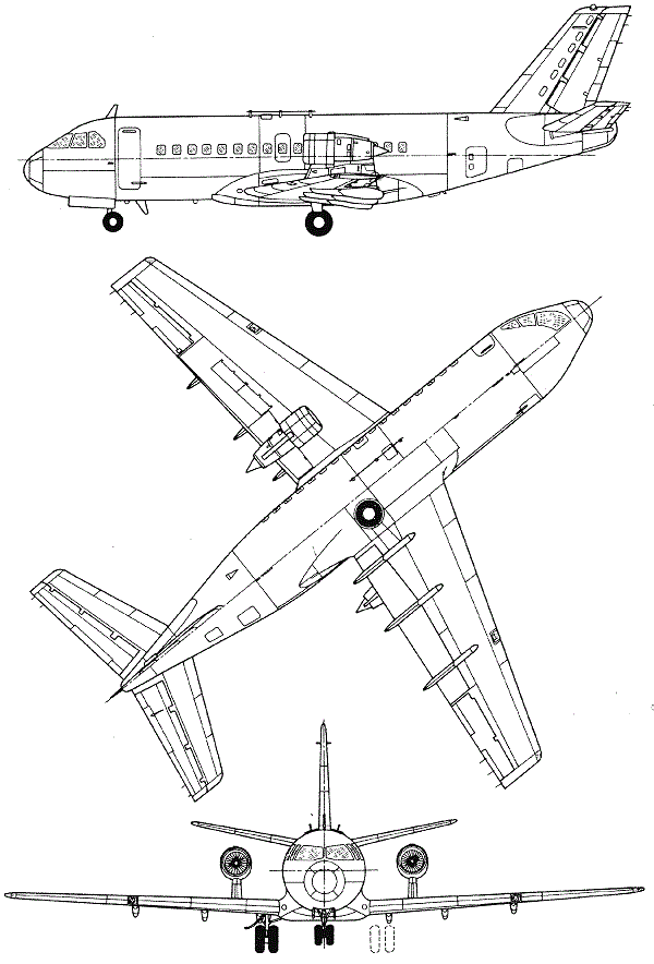 Plan 3 vues du VFW Type 614