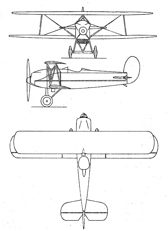 Plan 3 vues du Avia BH-21