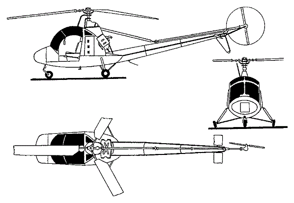 Plan 3 vues du Aero HC-2 Heli Baby