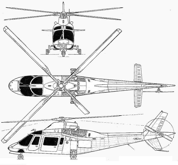 Plan 3 vues du Agusta-Westland AW.109 Power