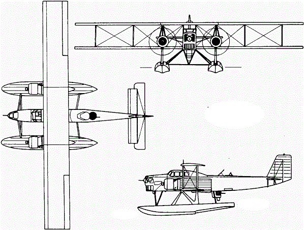 Plan 3 vues du Lioré et Olivier LeO H.25