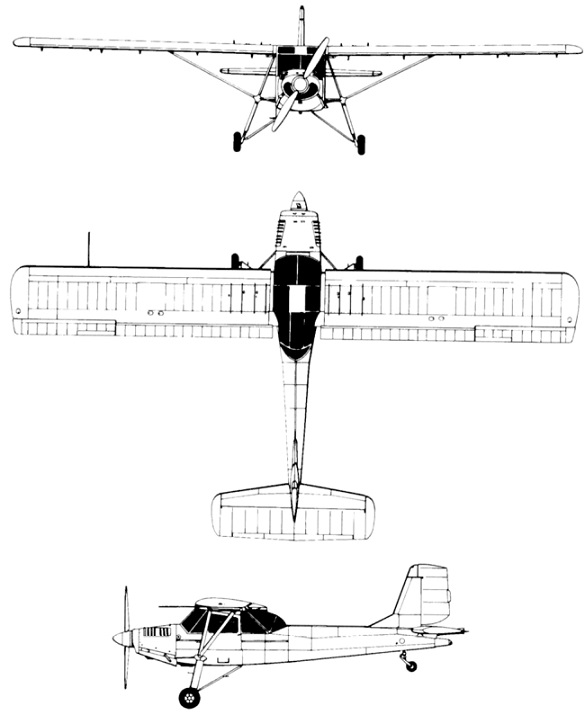 Plan 3 vues du Aero L-60 Brigadýr