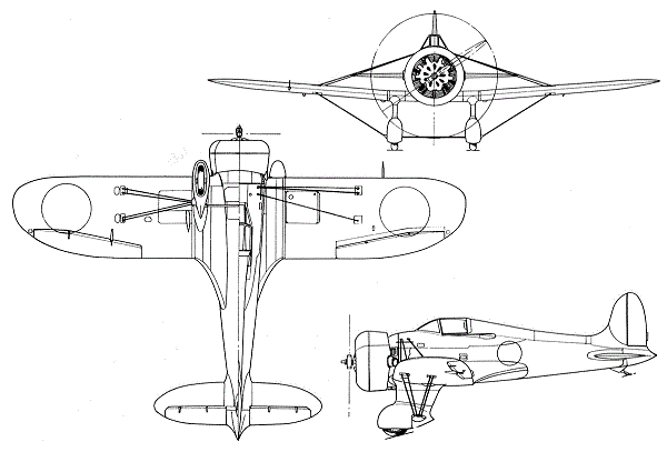 Plan 3 vues du Nakajima Ki-11