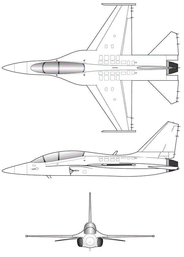Plan 3 vues du KAI FA-50 Fighting Eagle