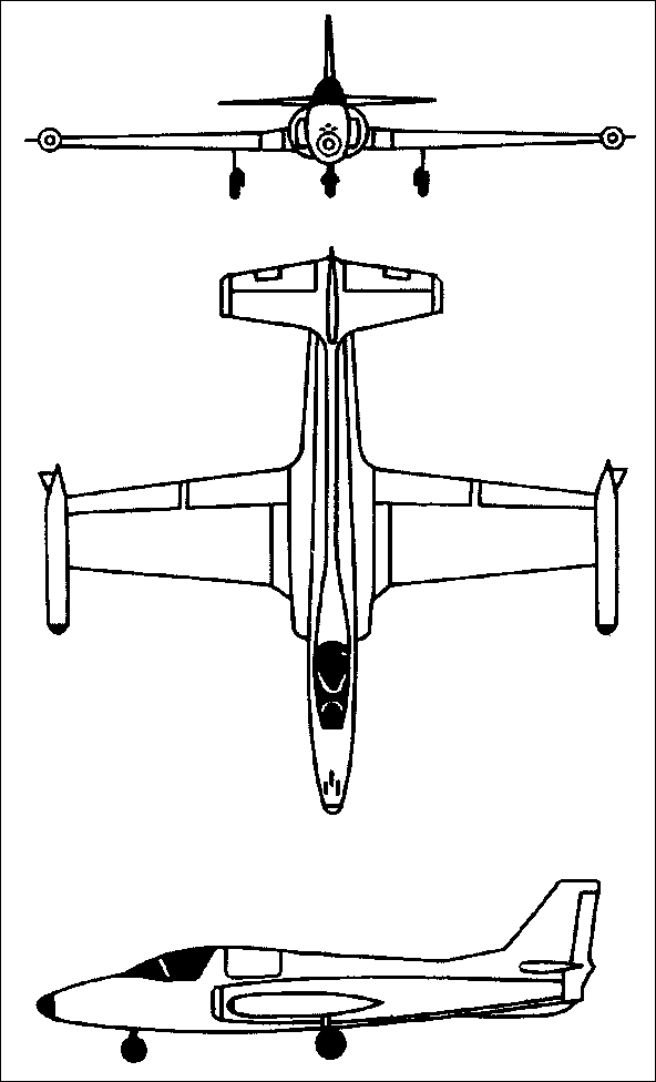 Plan 3 vues du Soko J-21 Jastreb