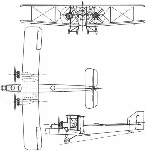 Plan 3 vues du Handley Page HP.24 Hyderabad – HP.33 Hinaidi