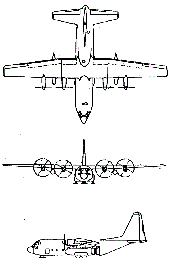Plan 3 vues du Lockheed LC-130 Skibird