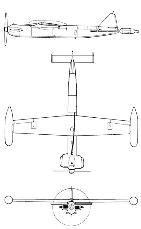 Plan 3 vues du Northrop MQM-36 Shelducks / MQM-57 Falconer