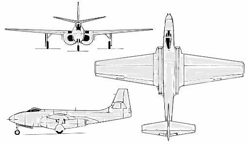 Plan 3 vues du Bell XP-83