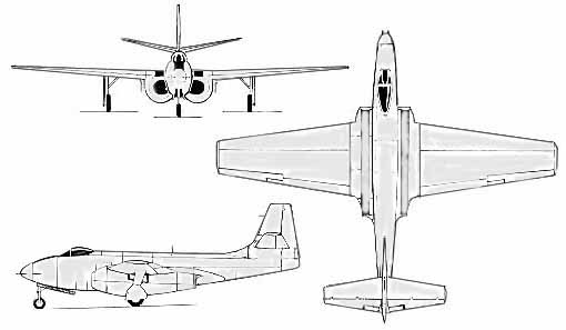 Plan 3 vues du Bell XP-83