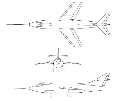 Plan 3 vues du Douglas D-558-2 Skyrocket