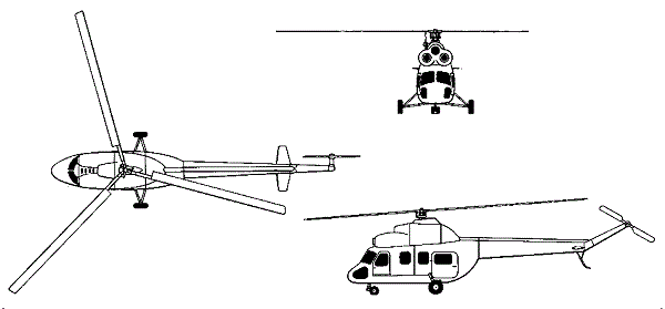 Plan 3 vues du PZL Kania