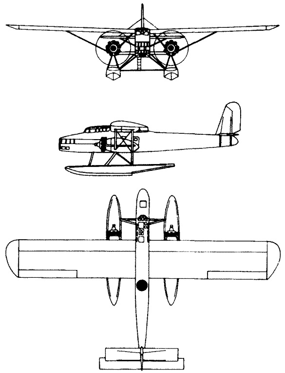 Plan 3 vues du SNCAC NC.470