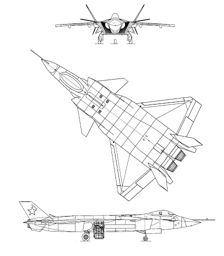 Plan 3 vues du Chengdu J-20 'Firefang'