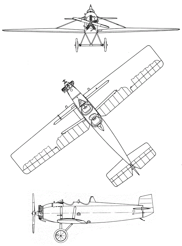 Plan 3 vues du Avia BH-9