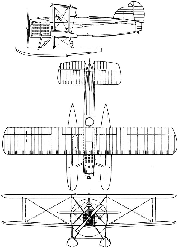 Plan 3 vues du Douglas DT