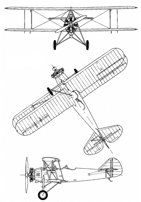 Plan 3 vues du Zmaj Fizir FP-2