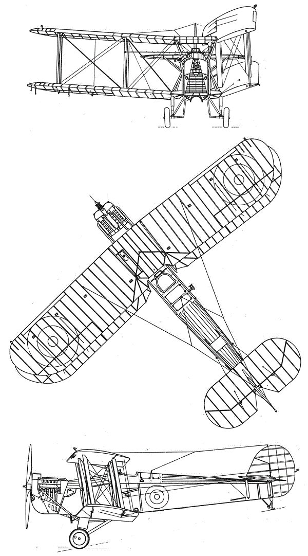 Plan 3 vues du Blackburn T-1 Swift / T-2 Dart