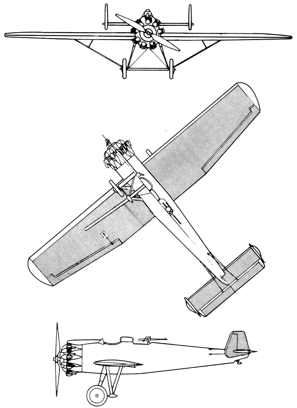 Plan 3 vues du Junkers K-47