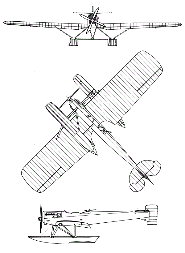 Plan 3 vues du Svenska Aero S-1 / S-2 Hansa