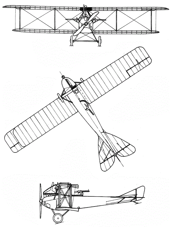 Plan 3 vues du LVG C.II